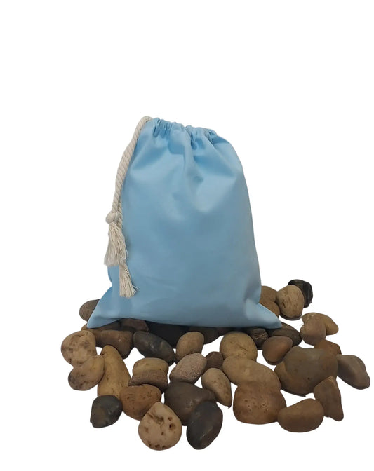Reusable 8"x 10" Carolina Blue Cotton Sachet Bag – Tea, Dried Flowers & Gift Wrap