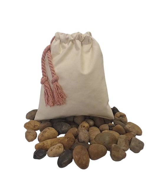 Reusable 8"x 10" Tan Cotton Fabric Sachet Bag – Tea, Dried Flowers & Gift Wrap